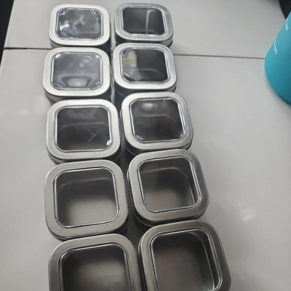 10pc Small Tins 2oz. ‎ With Window use for candy or spices Organize spices